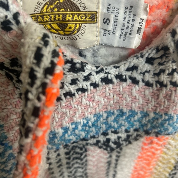 Earth Ragz Colorful Striped Pullover Hoodie Unisex Kangaroo Pocket Size Small - Picture 3 of 3